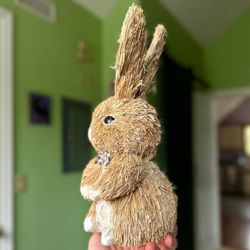 Cottagecore Farm Brown + White Bunny Rabbit Standing Home Decor Accent Display - Picture 4 of 8